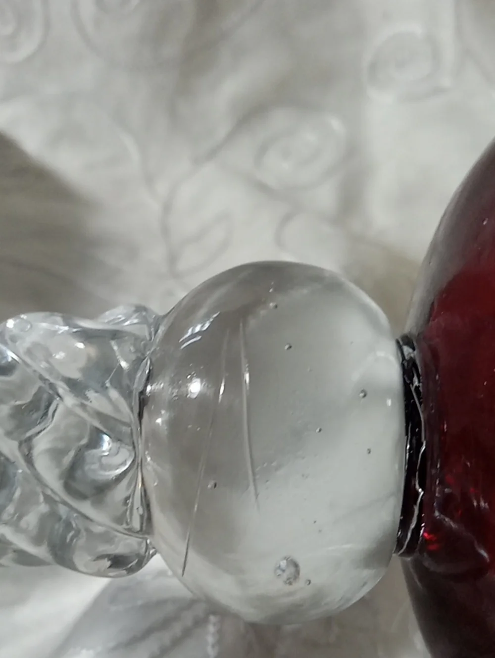 beautiful Ruby Twisted Glass Footed Vase